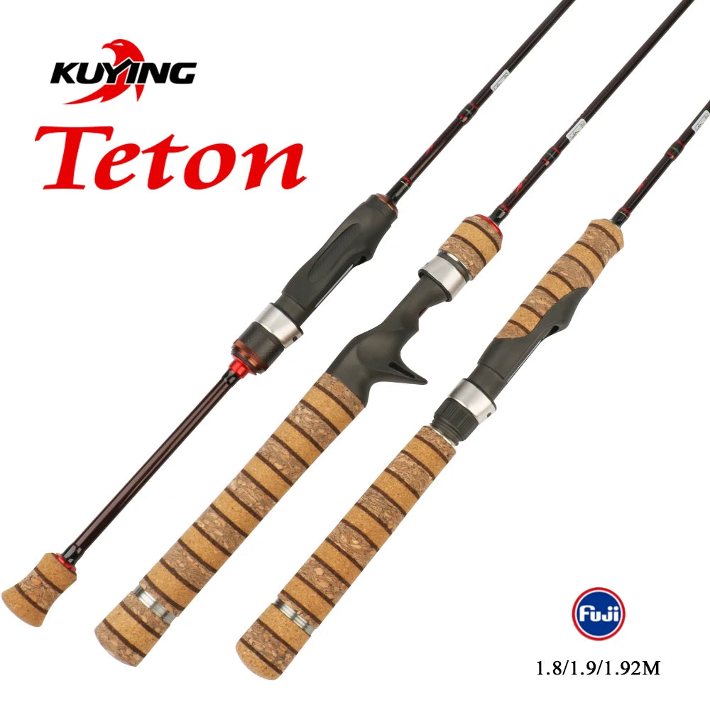 KUYING Teton UL Ultra-light Soft Fishing Rod 1.8m 1.9m 1.92m Lure Carbon Casting Spinning Cane Pole Medium Action FUJI Part